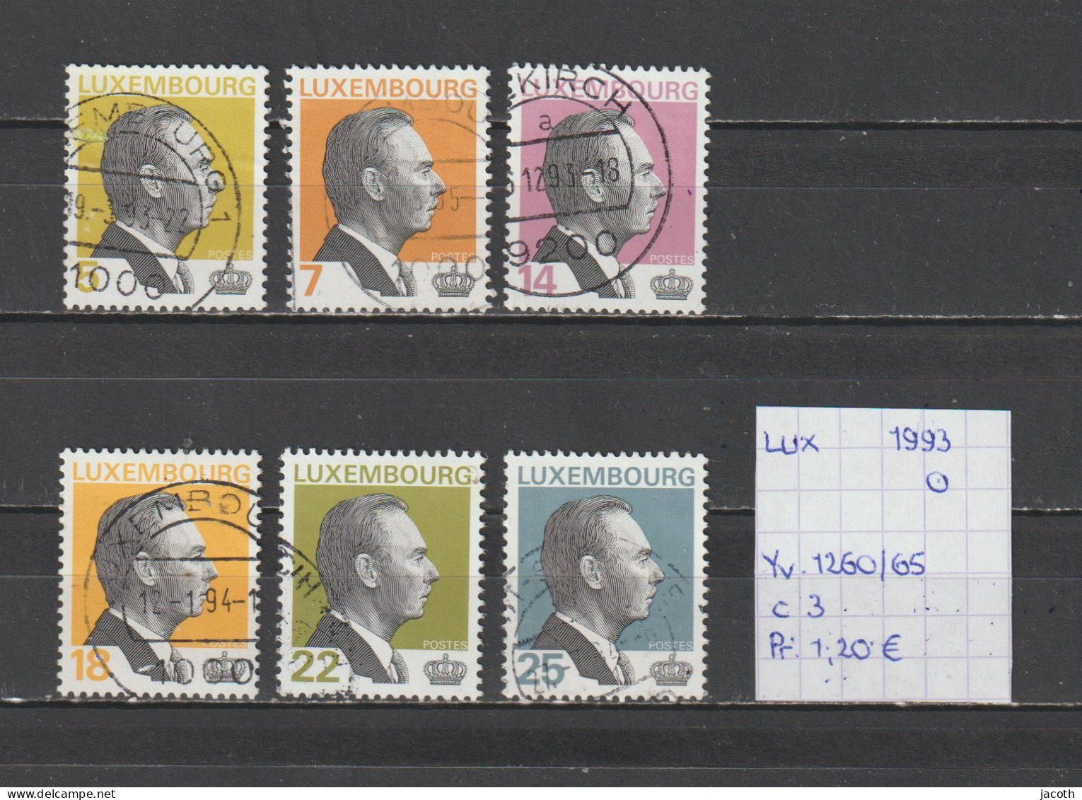 (TJ) Luxembourg 1993 - YT 1260/65 (gest./obl./used) - Gebruikt