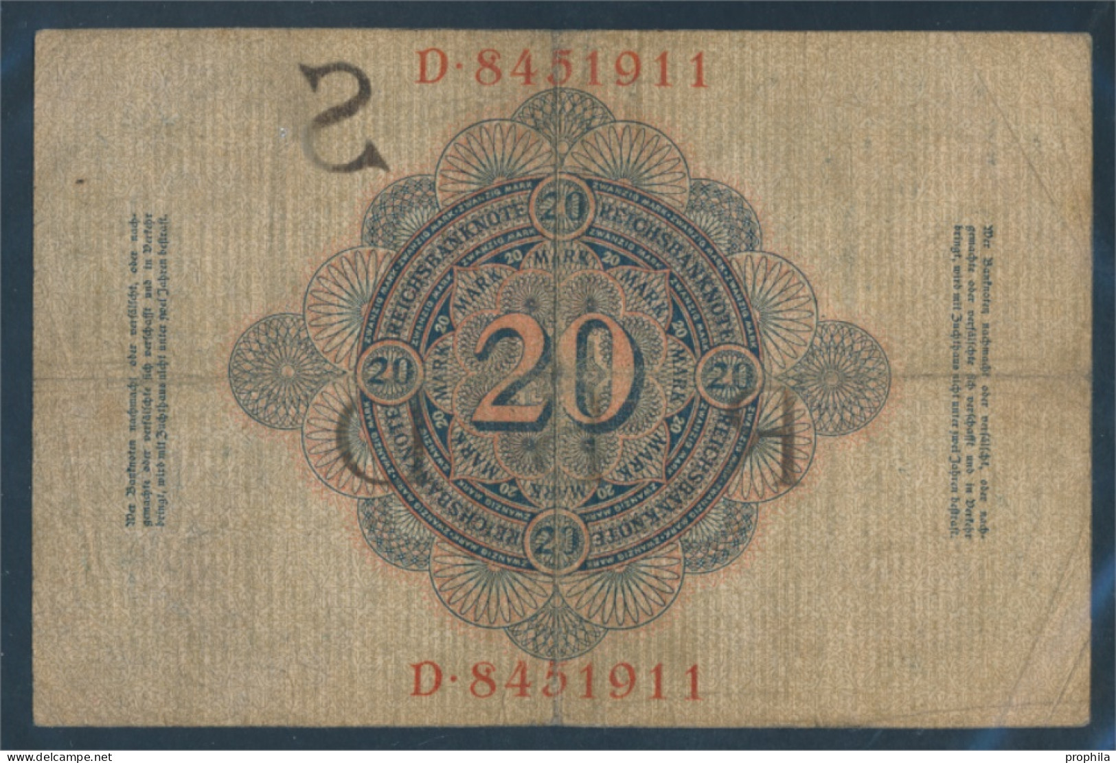 Deutsches Reich Rosenbg: 37 Gebraucht (III) 1909 20 Mark (10298887 - 20 Mark