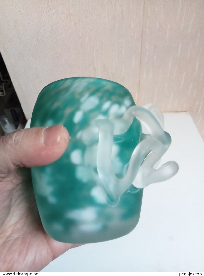 vase ancien pate de verre cristalerie d'art de toul hauteur 12 cm