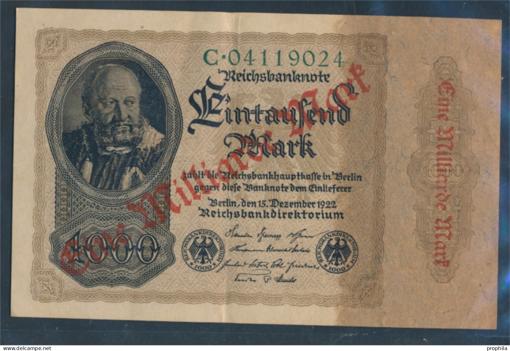 Deutsches Reich Rosenbg: 110a, Reichsdruck Gebraucht (III) 1923 1 Mrd. Auf 1000 Mark (10298875 - 1 Mrd. Mark