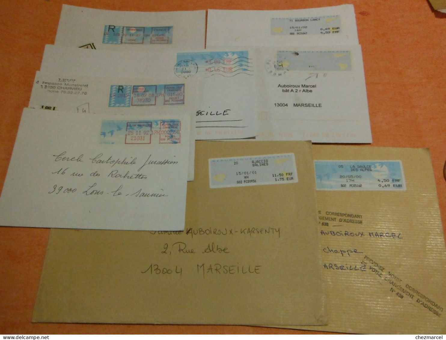 Lot Courrier Affranchissement Vignette Machine + Vignettes Seules - Briefe U. Dokumente