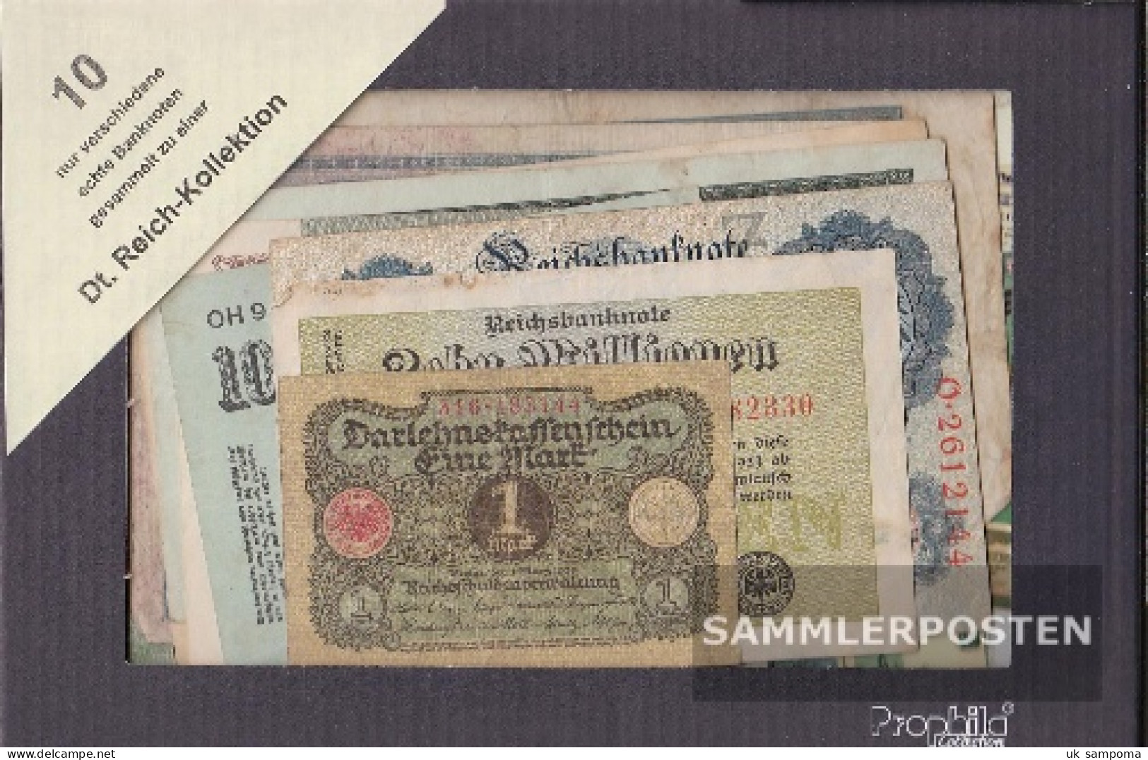 German Empire 10 Different Banknotes - Collections