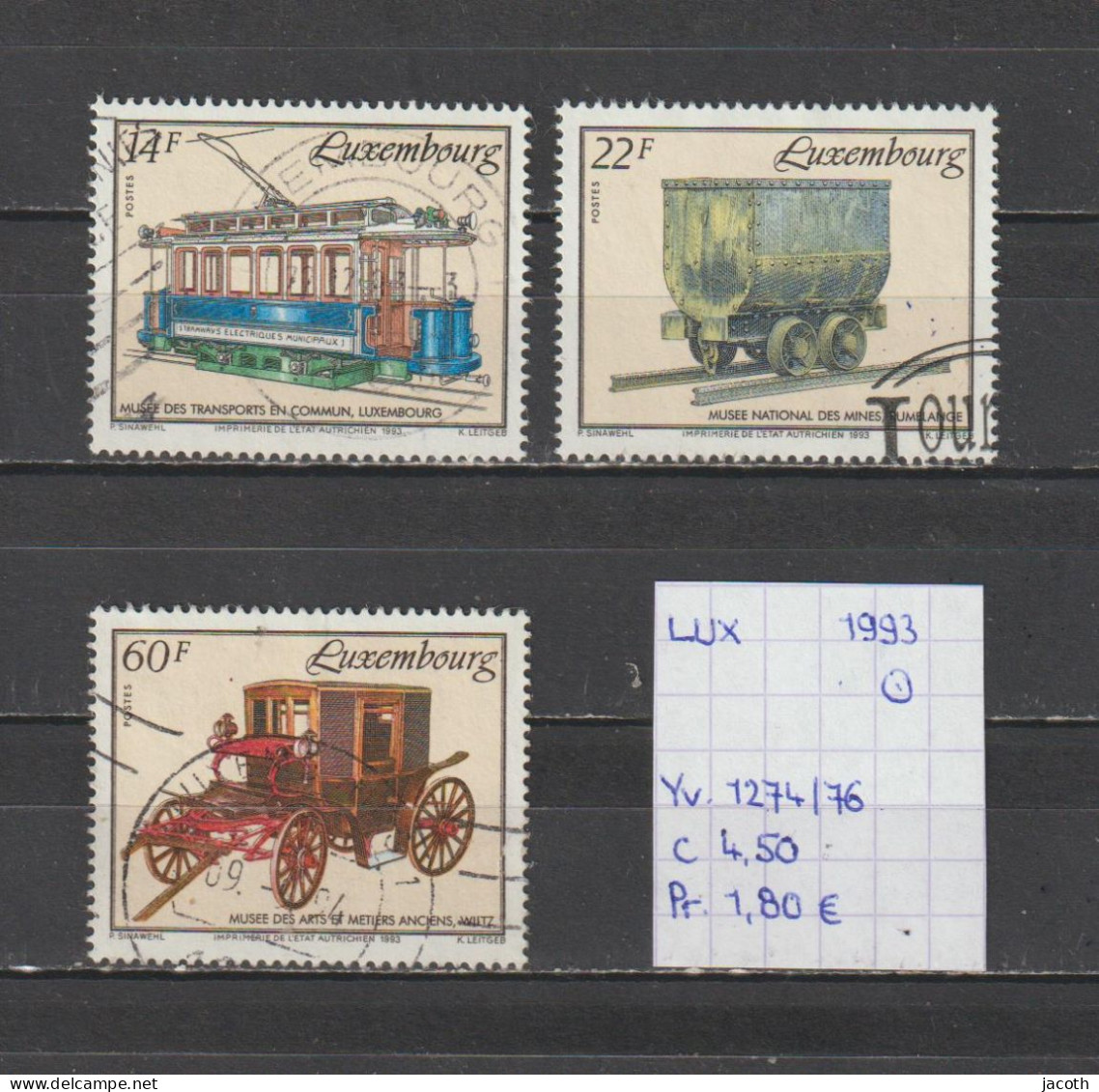 (TJ) Luxembourg 1993 - YT 1274/76 (gest./obl./used) - Gebraucht