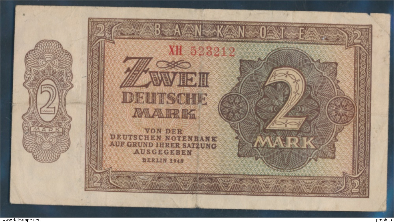 DDR Rosenbg: 341c KN 6stellig, Austauschnote Gebraucht (III) 1948 2 Deutsche Mark (10298890 - 2 Deutsche Mark