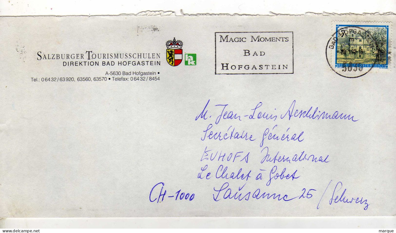 Enveloppe AUTRICHE REPUBLIK OSTERREICH Oblitération BAD OPGASTEIM 20/02/1992 - Storia Postale