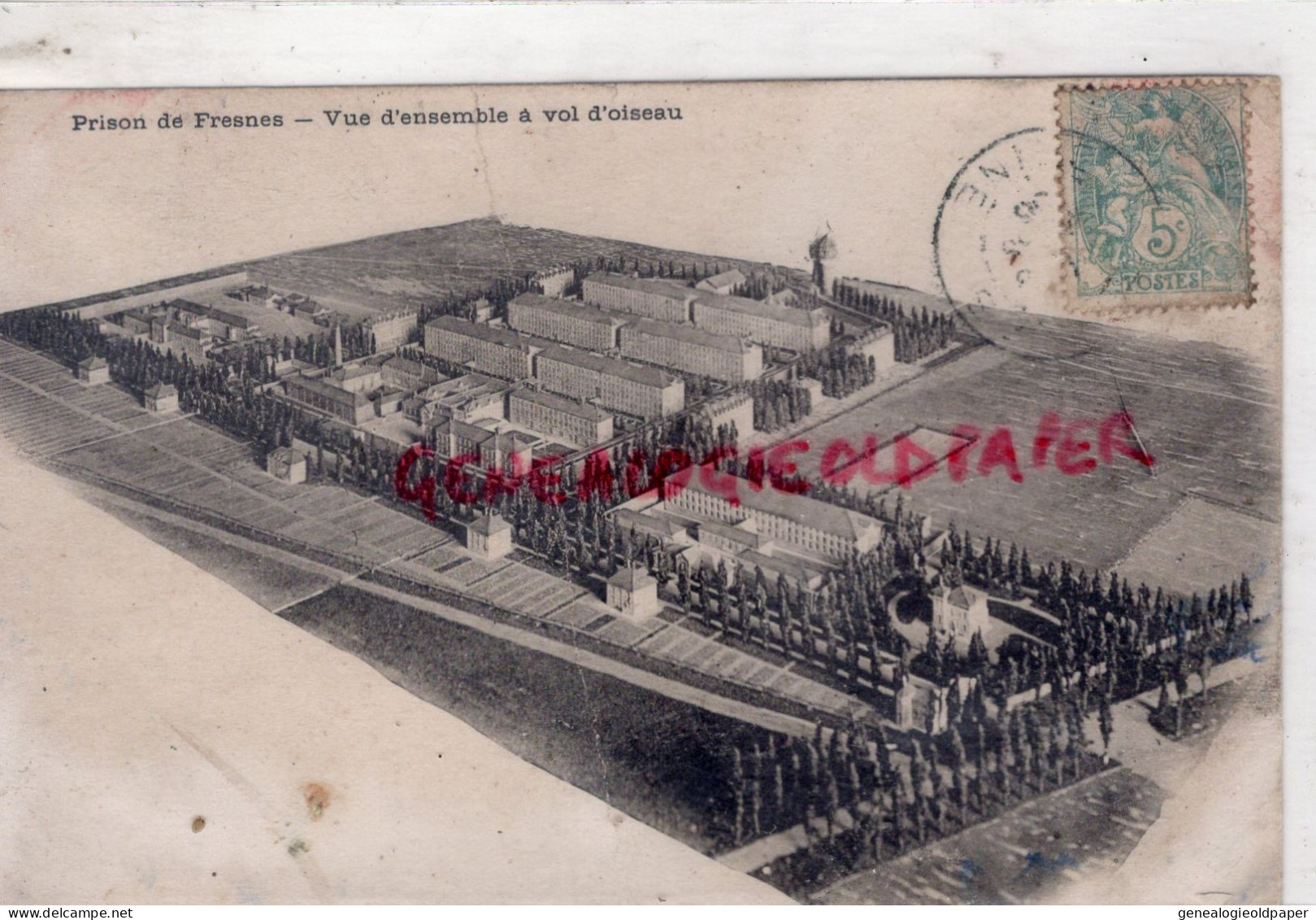 94- FRESNES - PRISON  VUE D' ENSEMBLE A VOL D ' OISEAU   1906 - Fresnes