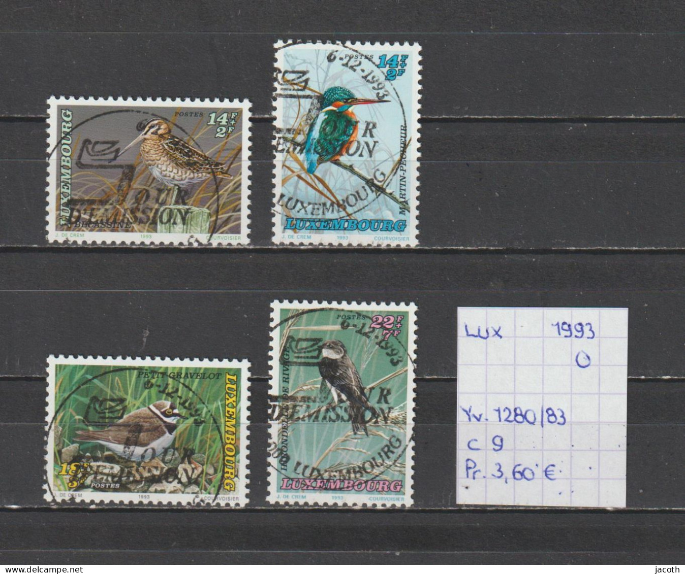 (TJ) Luxembourg 1993 - YT 1280/83 (gest./obl./used) - Gebraucht