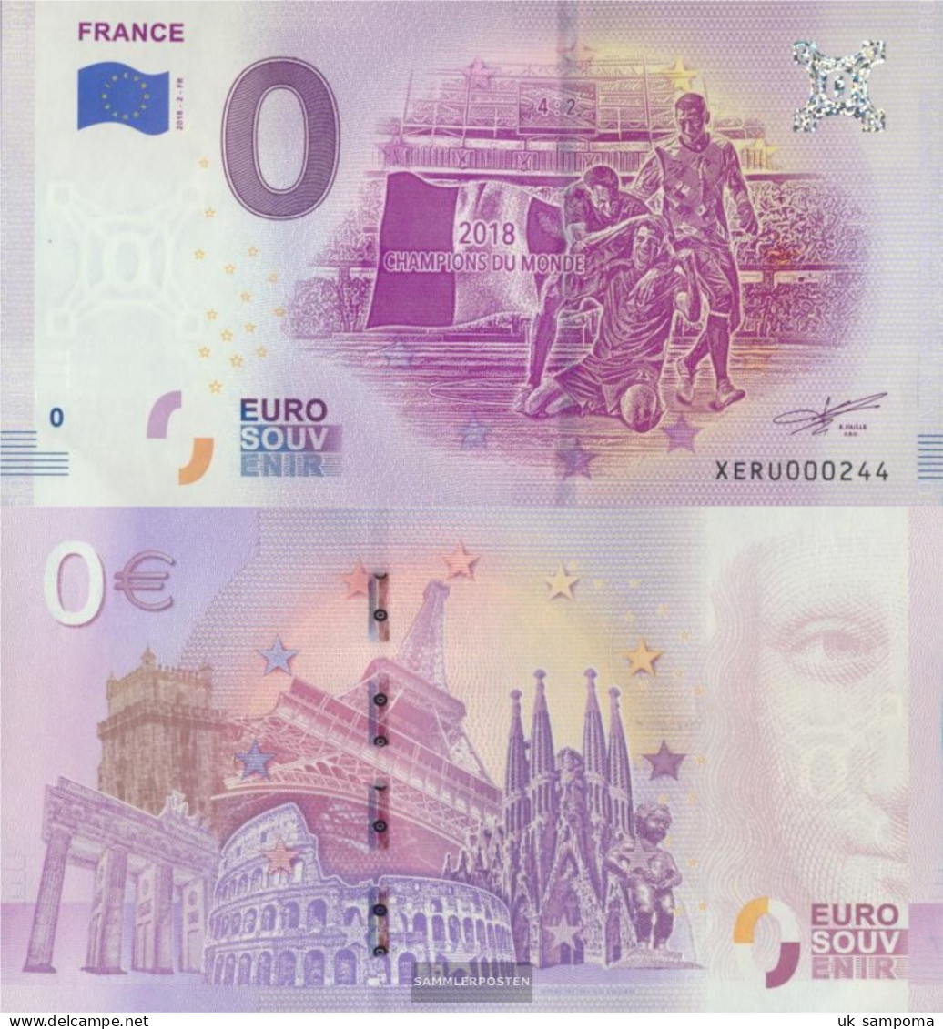 France Souvenirschein France Uncirculated 2018 0 Euro Football-WM 2018 - Ficción & Especímenes