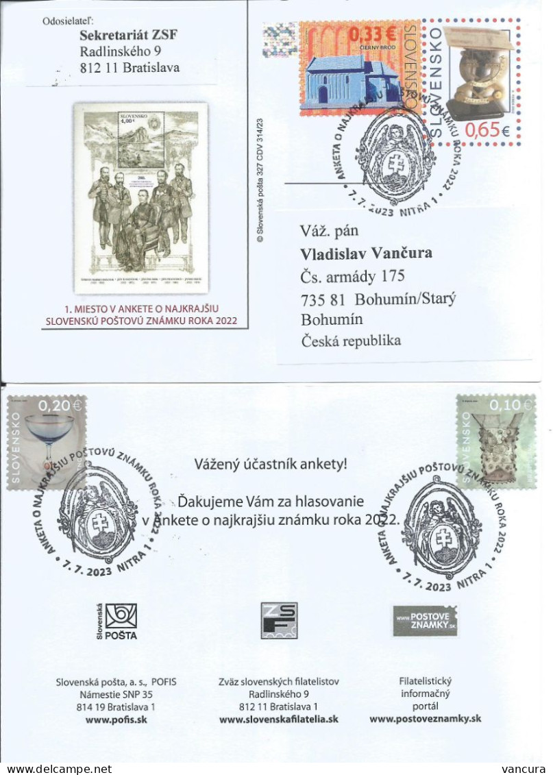 CDV 327 Slovakia Best Slovak Stamp Of 2022 Issued In 2023 - Ansichtskarten