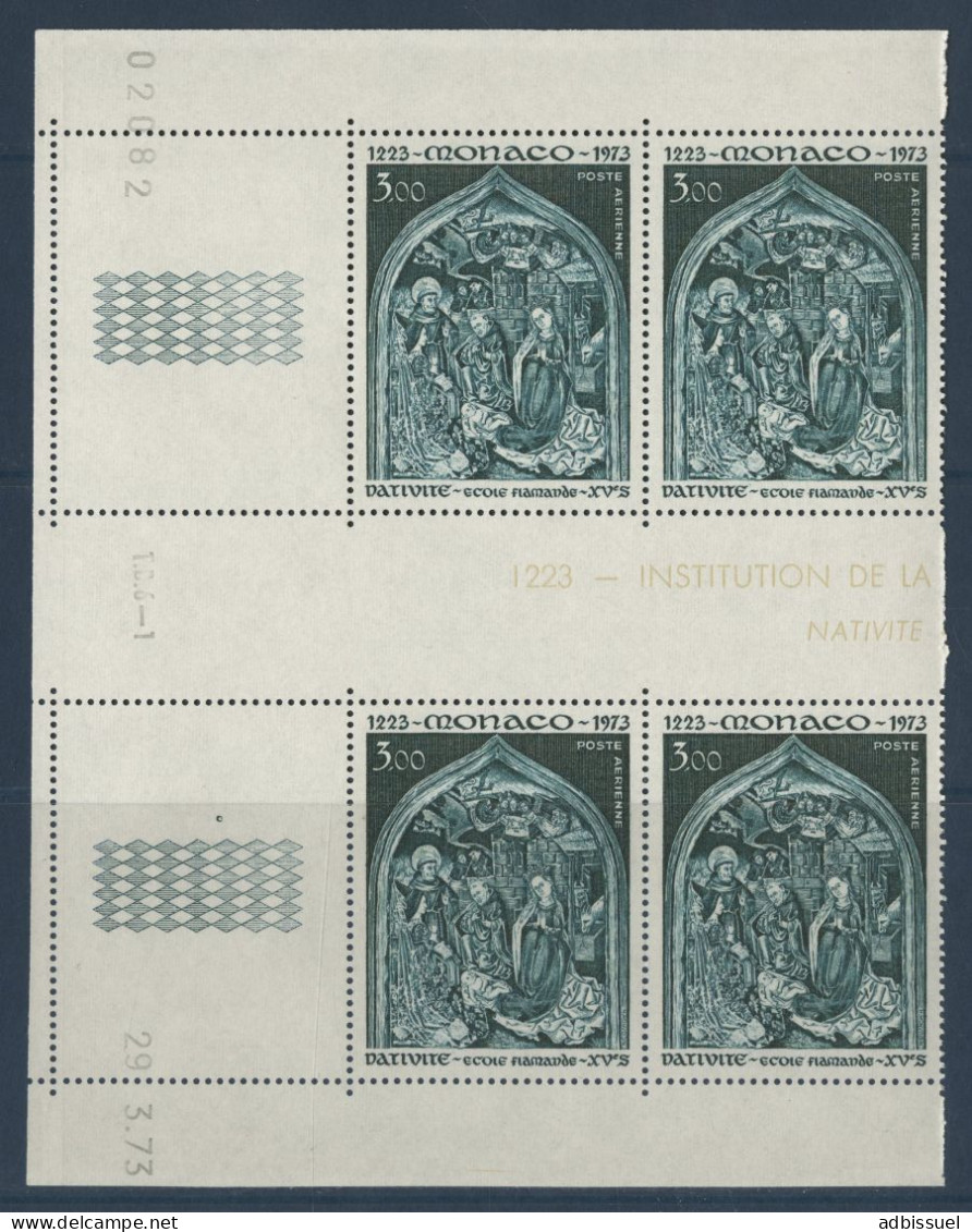 MONACO POSTE AERIENNE N° 96 Bloc De Quatre Avec Coins Daté Neufs ** MNH Coin Daté 29/3/73 - Poste Aérienne