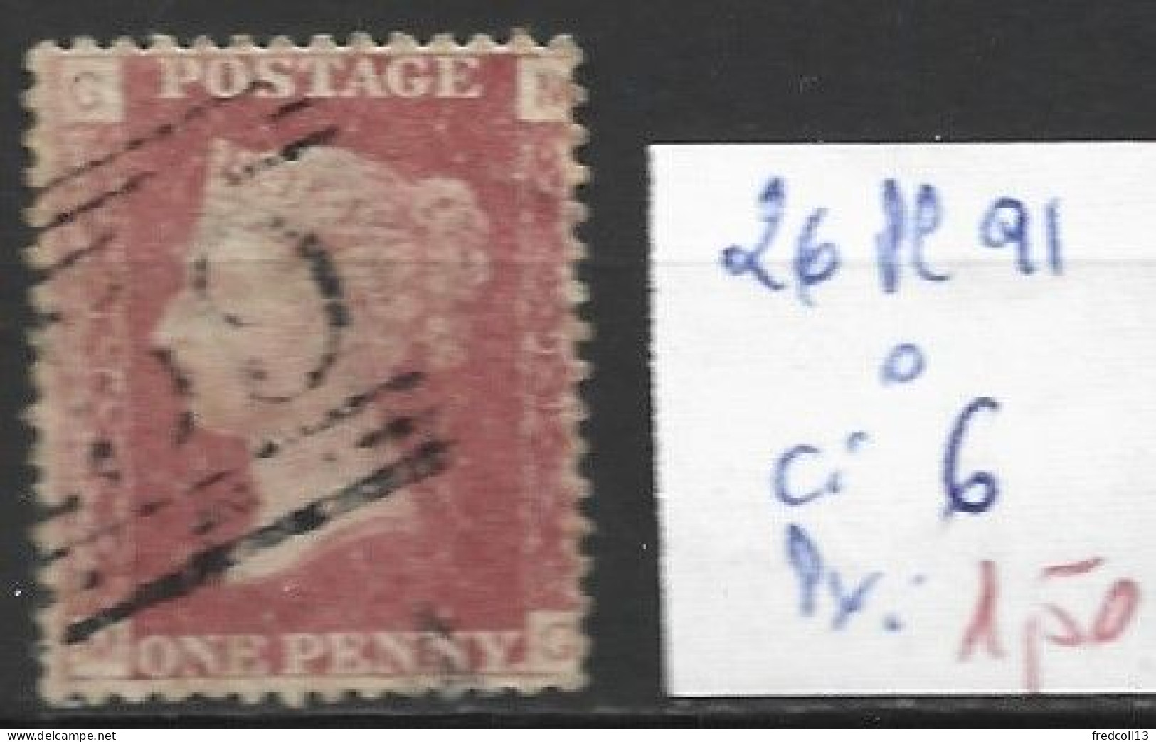 GRANDE-BRETAGNE 26 Planche 91 Oblitéré  Côte 6 € - Used Stamps