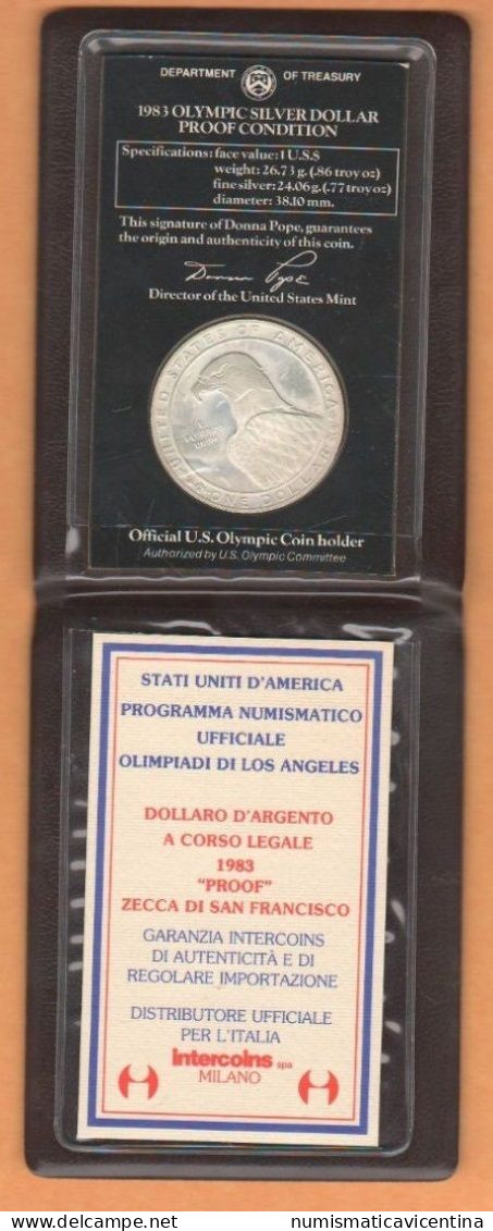 America USA One 1 Dollar $ 1983 Los Angeles Olympics Games '84 Dollaro - Commemoratifs