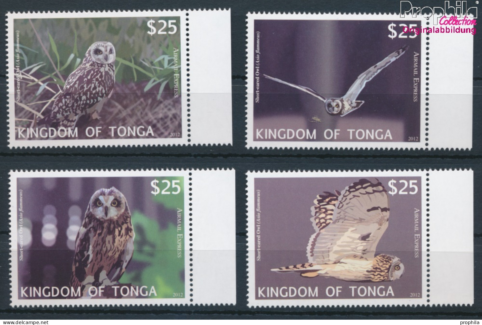 Tonga 1793-1796 (kompl.Ausg.) Postfrisch 2012 Sumpfohreule (10325847 - Tonga (1970-...)