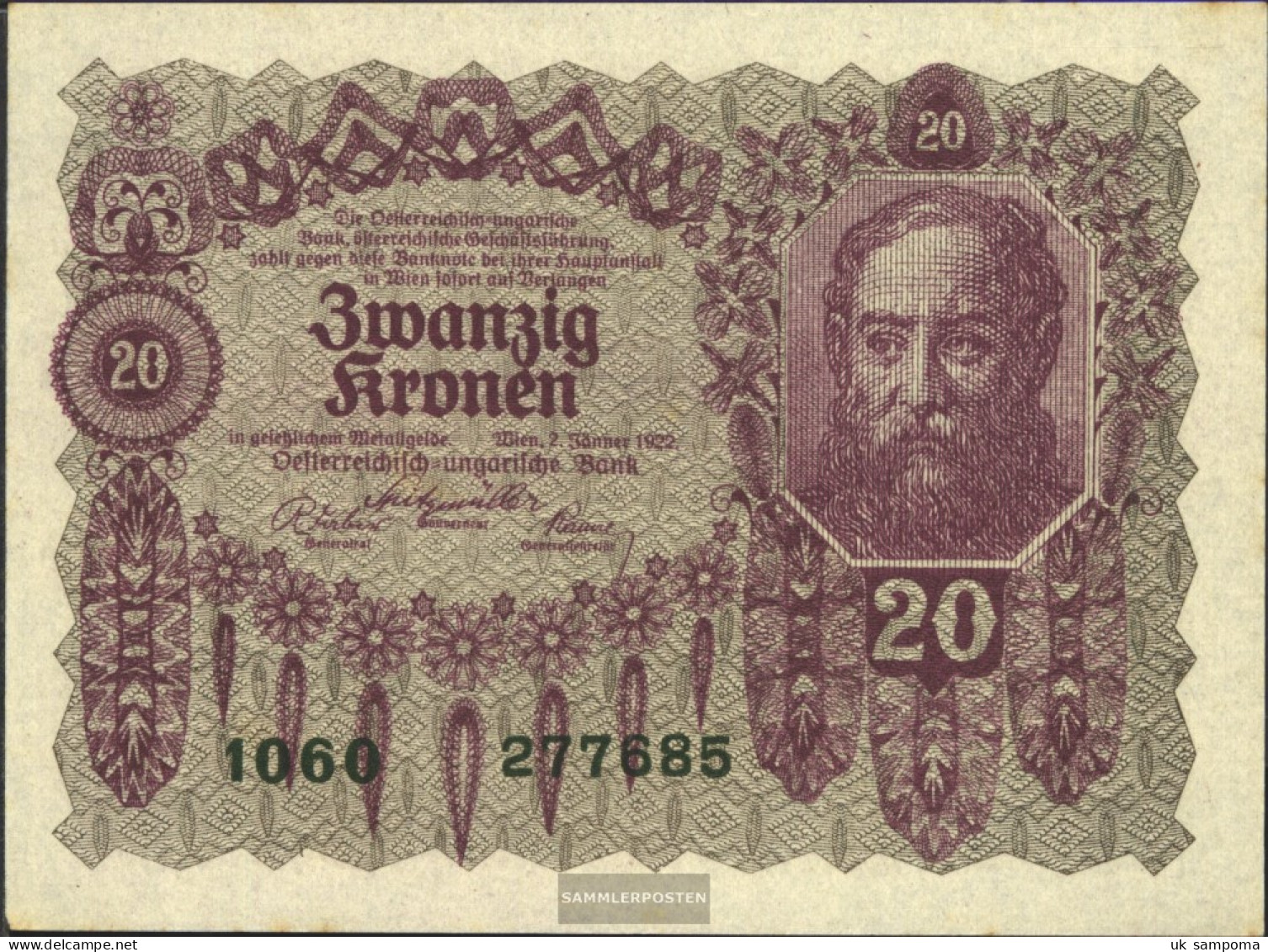 Austria Catalog-number.: 202 (76) Used (III) 1922 20 Crown - Oesterreich