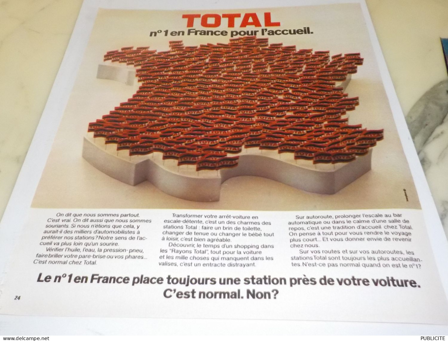 ANCIENNE PUBLICITE N 1 EN FRANCE POUR L ACCUEIL TOTAL 1973 - Other & Unclassified