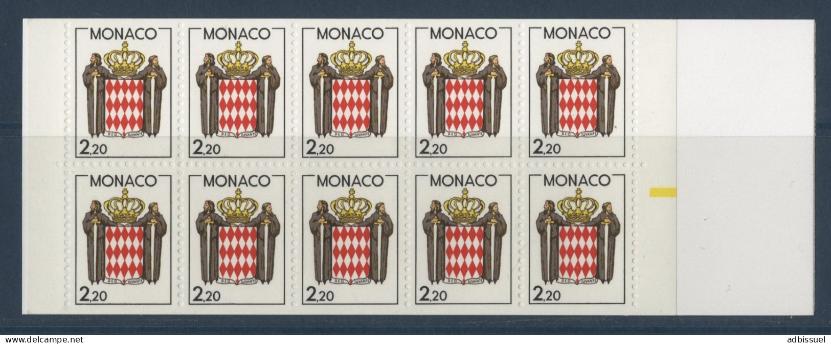 MONACO CARNET N° 1 Non Plié Cote 11,50 € 10 Timbres Neufs à 2,20 Fr - Markenheftchen