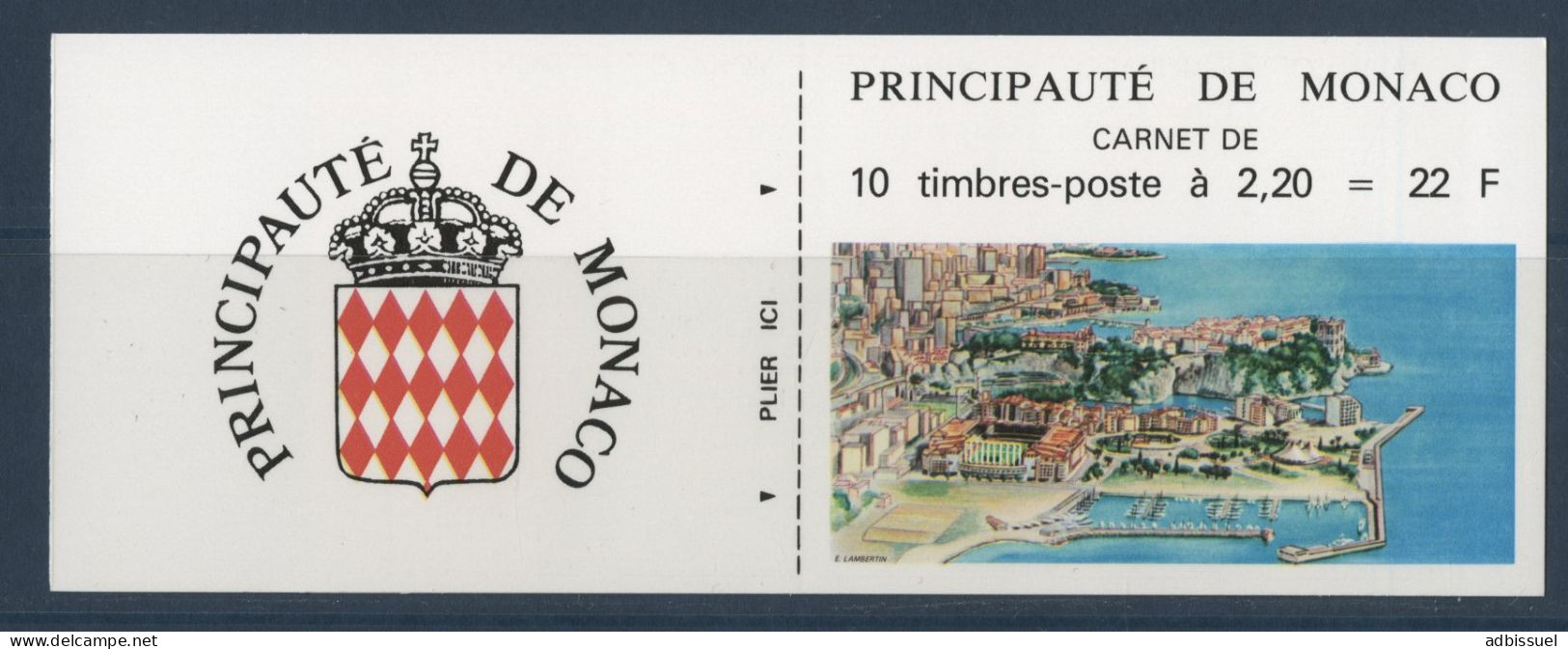 MONACO CARNET N° 1 Non Plié Cote 11,50 € 10 Timbres Neufs à 2,20 Fr - Cuadernillos