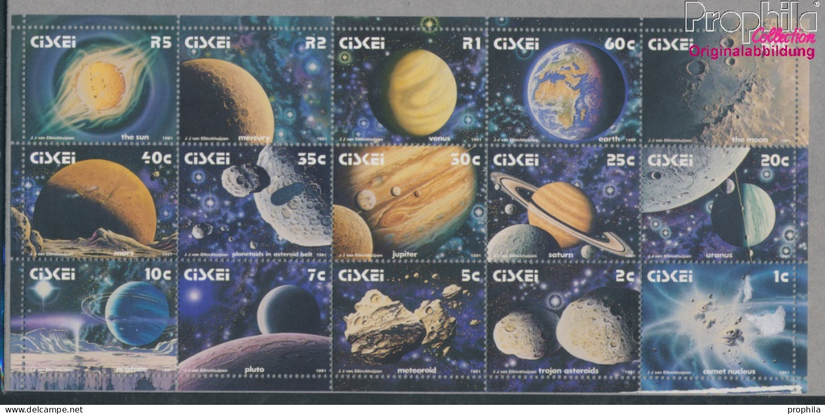 Südafrika - Ciskei 192-206 Kleinbogen (kompl.Ausg.) Postfrisch 1991 Das Sonnensystem (10325708 - Ciskei