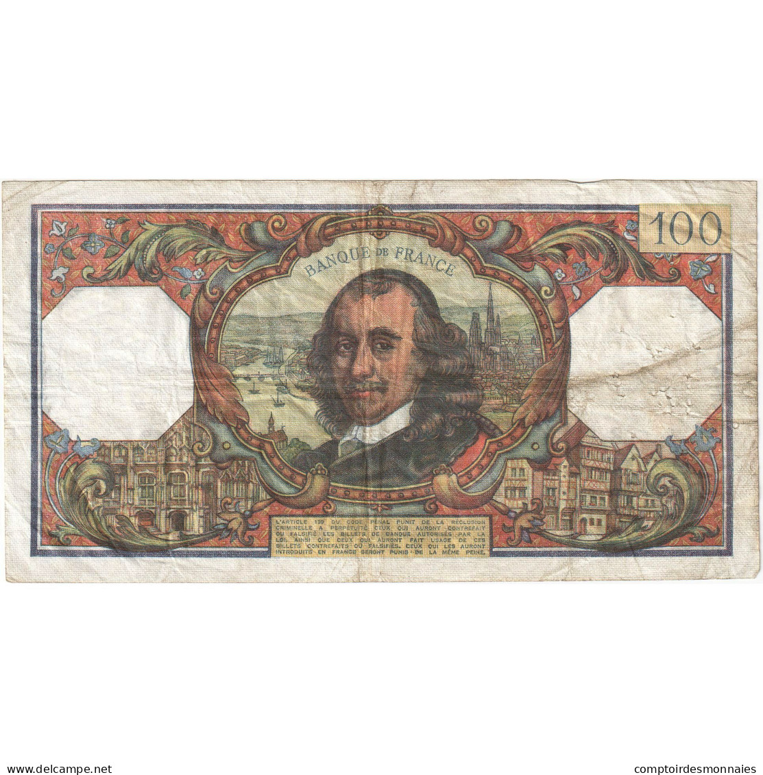 France, 100 Francs, Corneille, 1977, D.1113, TB+, Fayette:65.59, KM:149f - 100 F 1964-1979 ''Corneille''