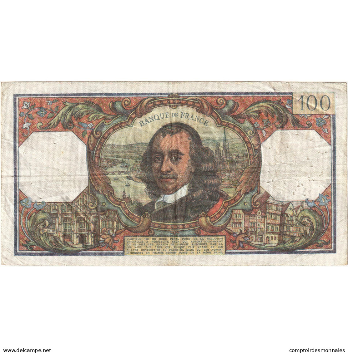 France, 100 Francs, Corneille, 1977, Q.1063, TB+, Fayette:65.57, KM:149f - 100 F 1964-1979 ''Corneille''