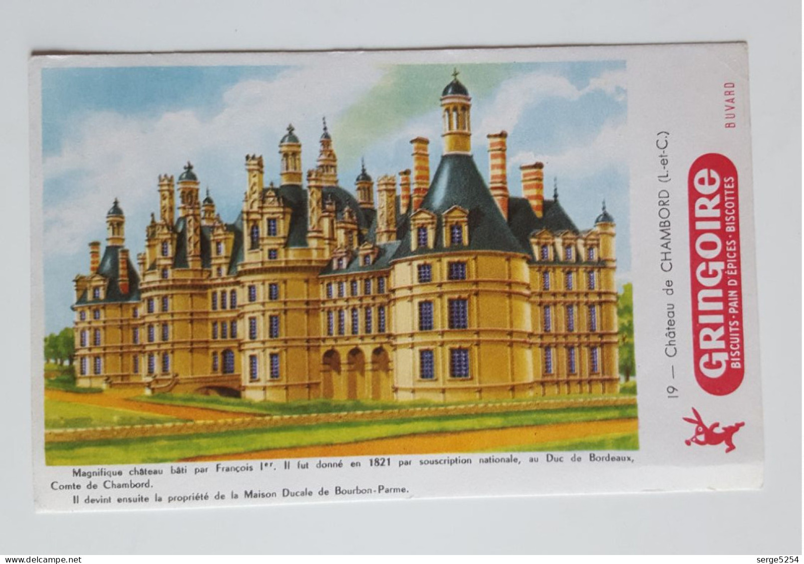 Buvard Gringoire Biscuits - Château De Chambord - Zwieback