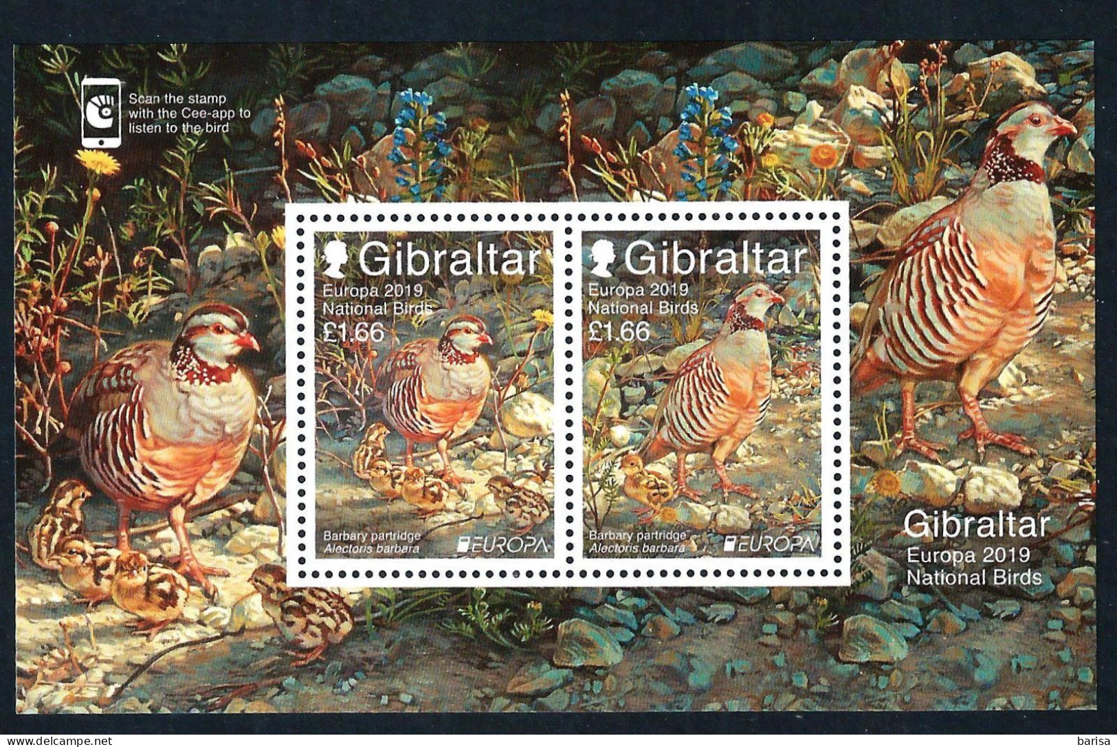 Gibraltar 2019: Europa - National Birds; Souvenir Sheet ** MNH - 2019