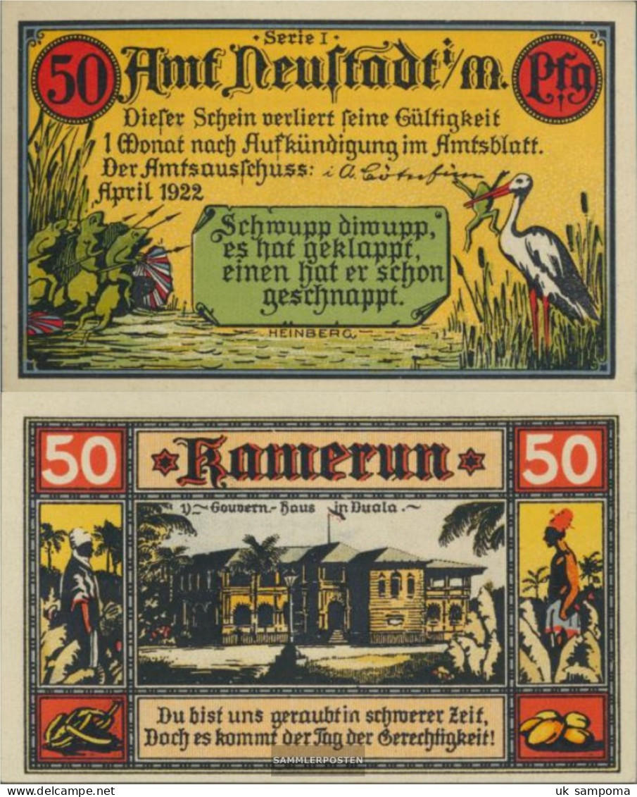 Neustadt Notgeld: 961.1 Picture 1 Cameroon Used (III) 1922 50 Pfennig Neustadt Office - Sonstige & Ohne Zuordnung