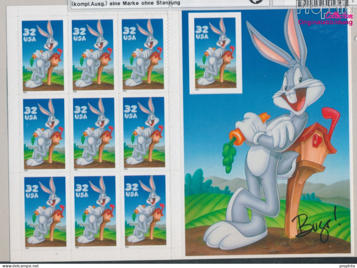 USA 2829B/BA FB Folienblatt (kompl.Ausg.) Eine Marke Ohne Stanzung Postfrisch 1997 Comicfigur - Bugs Bunny (10325728 - Unused Stamps