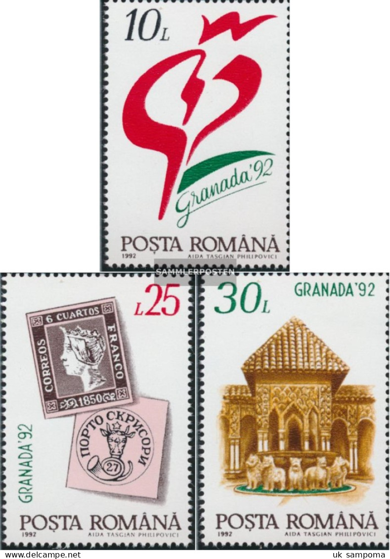 Romania 4794-4796 (complete Issue) Unmounted Mint / Never Hinged 1992 BriefmarkenausstellungGRANADA - Ungebraucht