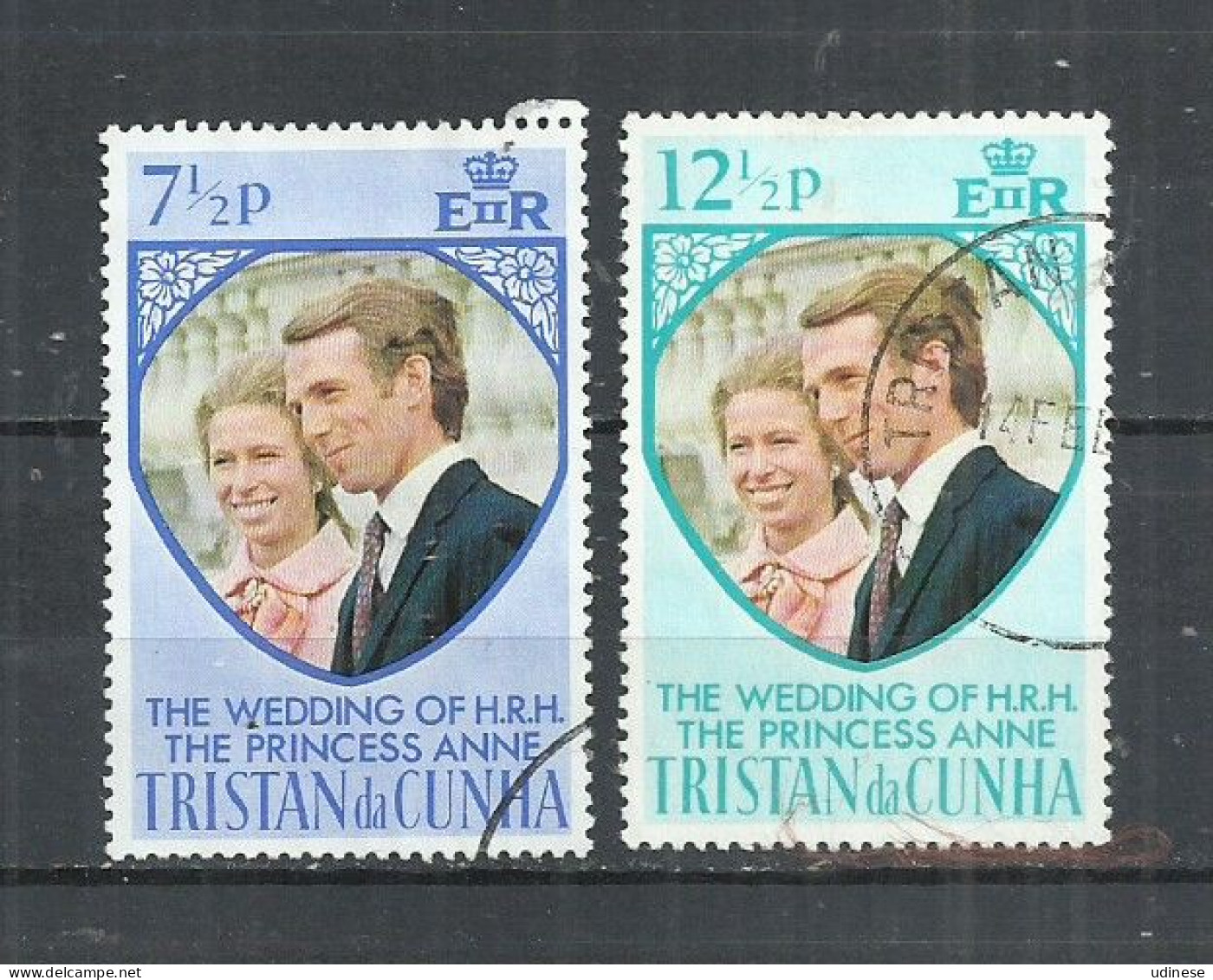 TRISTAN DA CUNHA 1973 - PRINCESS ANNE'S WEDDING - CPL. SET - USED OBLITERE GESTEMPELT USADO - Tristan Da Cunha