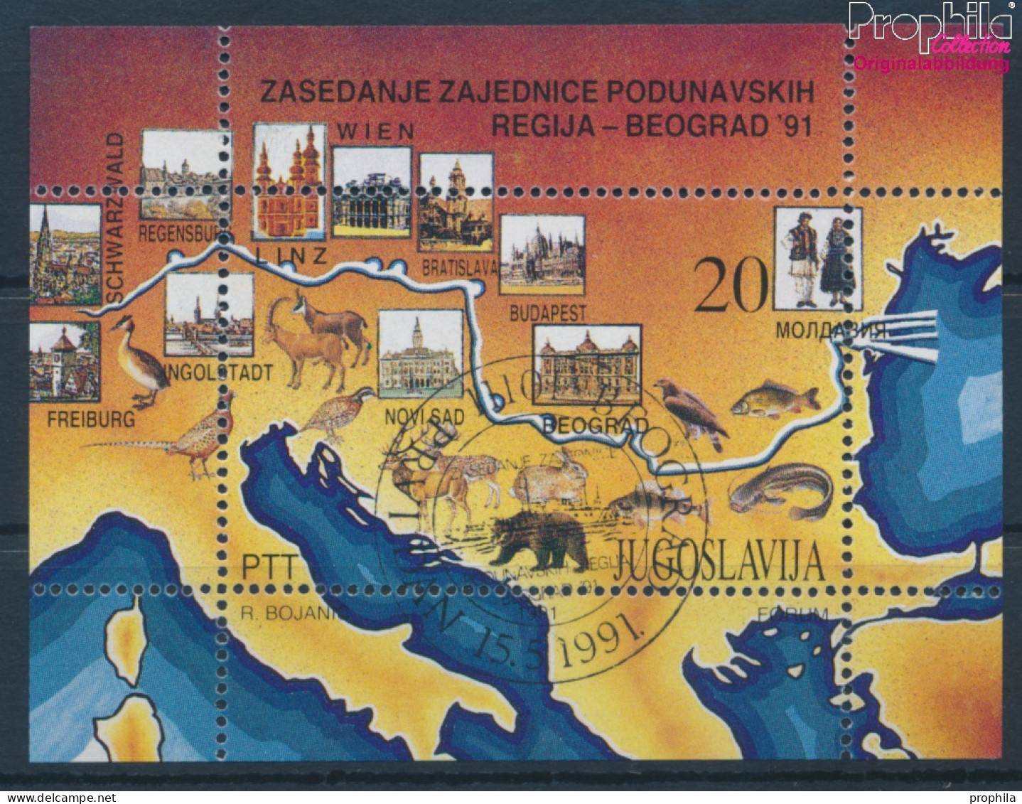 Jugoslawien Block40 (kompl.Ausg.) Gestempelt 1991 Donau-Anrainerstaaten (10309539 - Used Stamps