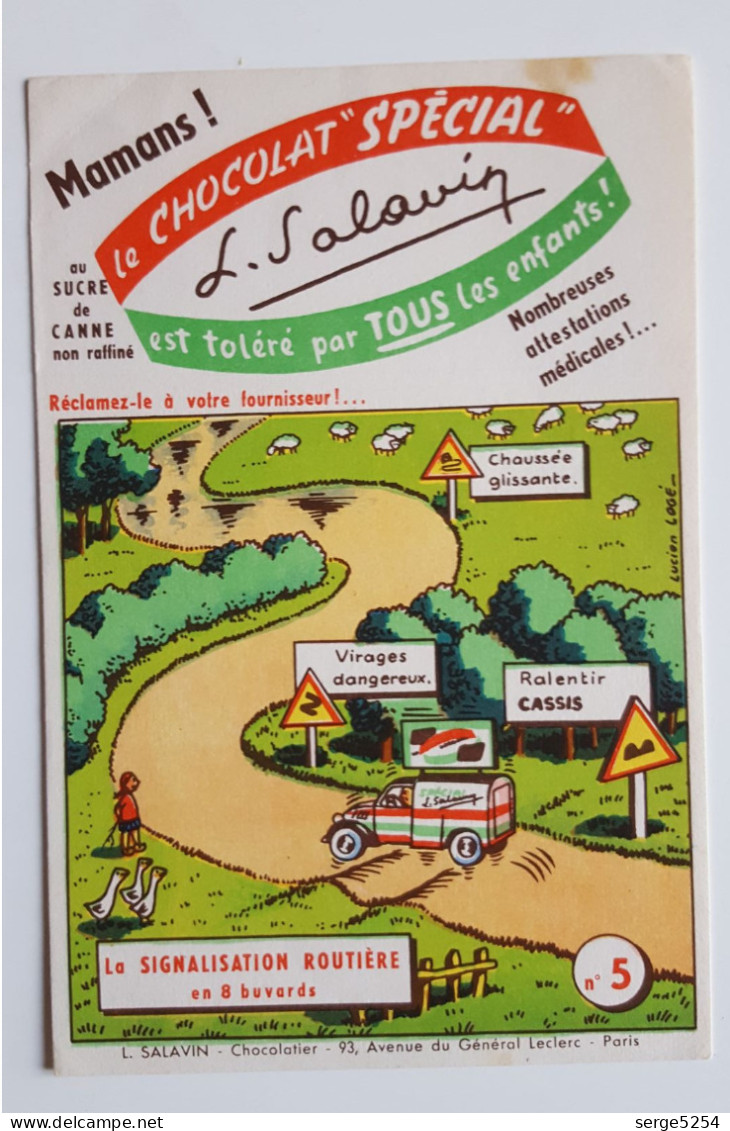 Buvard Chocolat Salouin - Signalisation Routière N°5 - Cacao