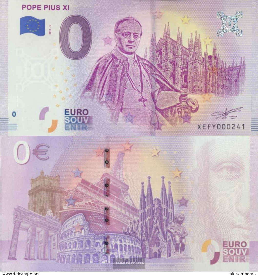 Vatikanstadt Souvenirschein Pope Pius XI. Uncirculated 2019 0 Euro Pope Pius XI. - Vaticano (Ciudad Del)