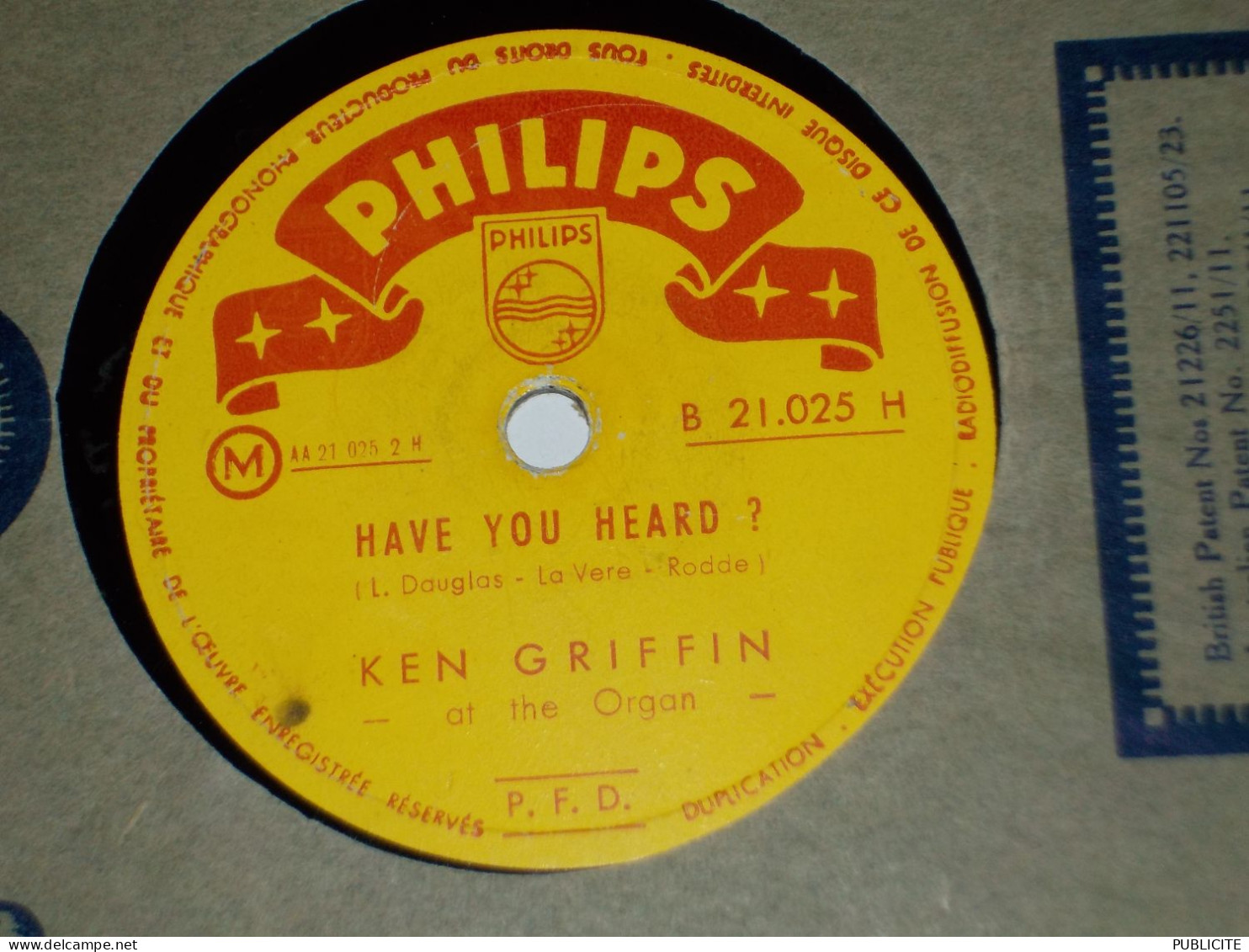 PATHE DISQUE 78 TOURS  DE KEN GRIFFIN - 78 G - Dischi Per Fonografi