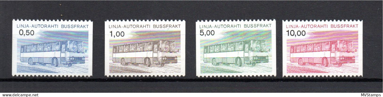 Finland 1981 Set Cars/bus/automobile Stamps (Michel APM 14/17) Nice MNH - Pacchi Tramite Autobus