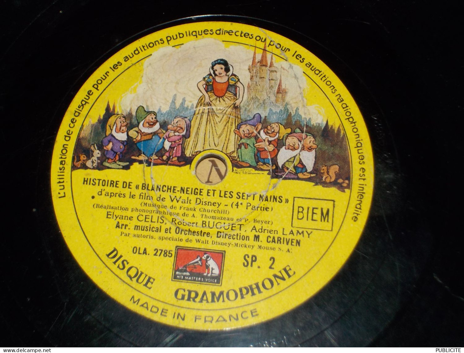 78 Tour Histoire De Blanche Neige - 78 T - Disques Pour Gramophone