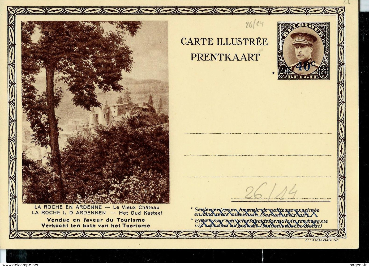 Carte Illustrée Neuve N° 26. Vue : 14. - LA ROCHE EN ARDENNES - Briefkaarten 1934-1951