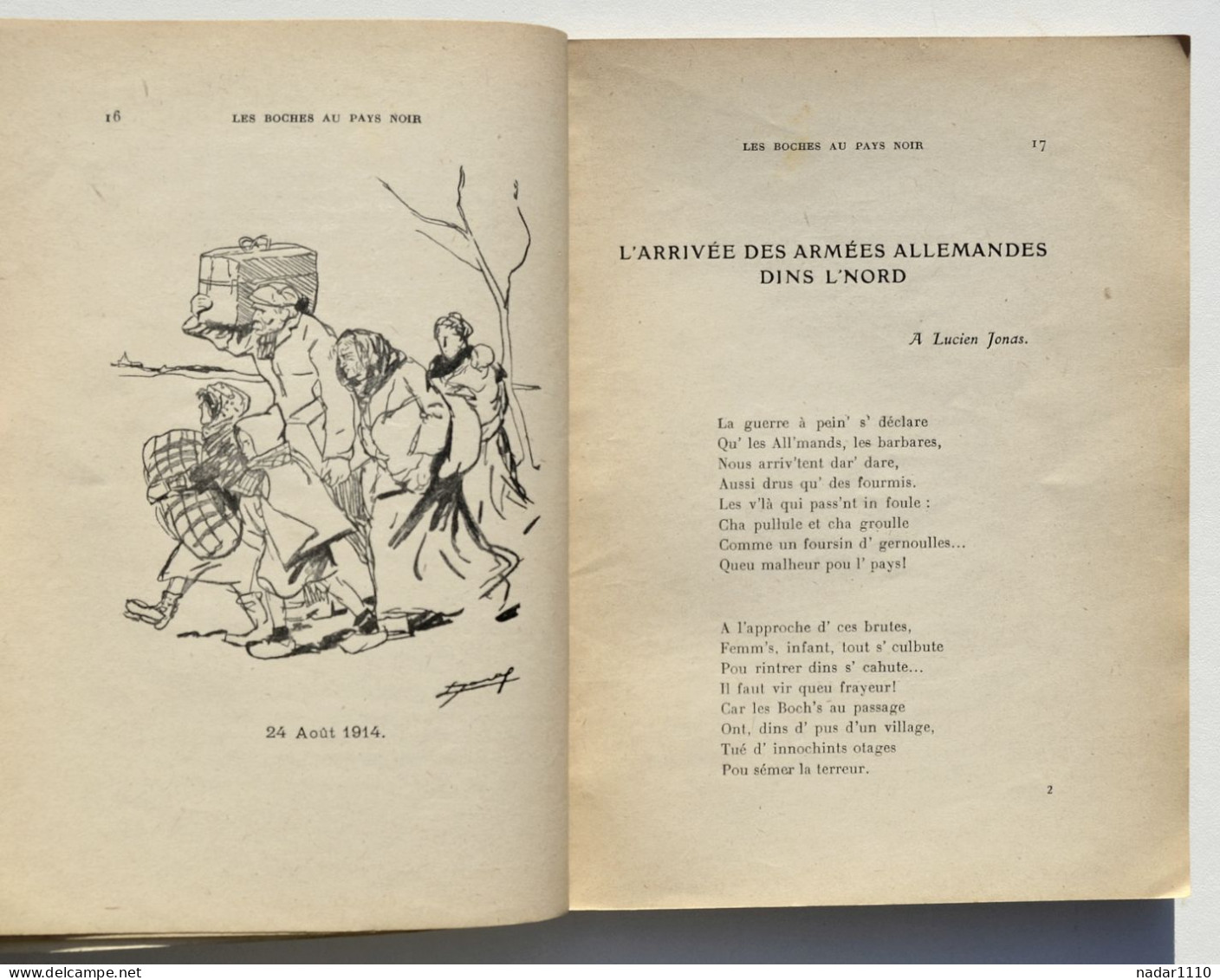 Guerre 14-18 : Les Boches Au Pays Noir - Jules Mousseron - Poésies Patoises - Denain, 1920 - Picardie - Nord-Pas-de-Calais