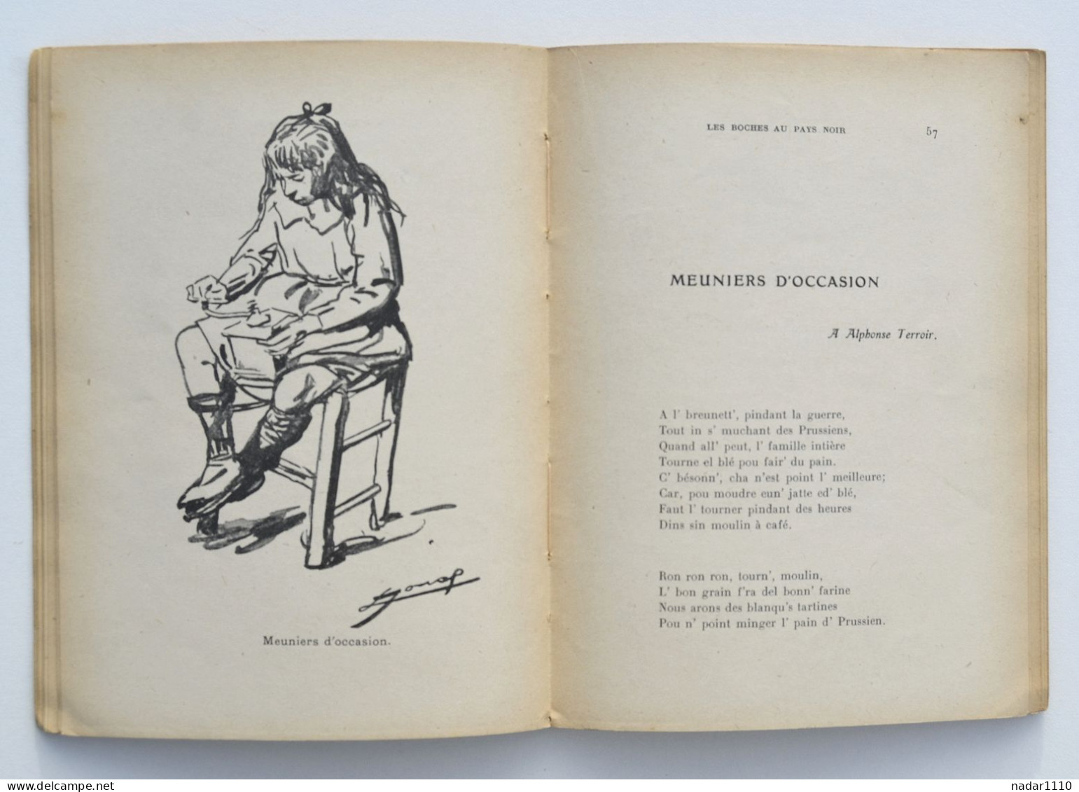 Guerre 14-18 : Les Boches au Pays Noir - Jules Mousseron - Poésies patoises - Denain, 1920