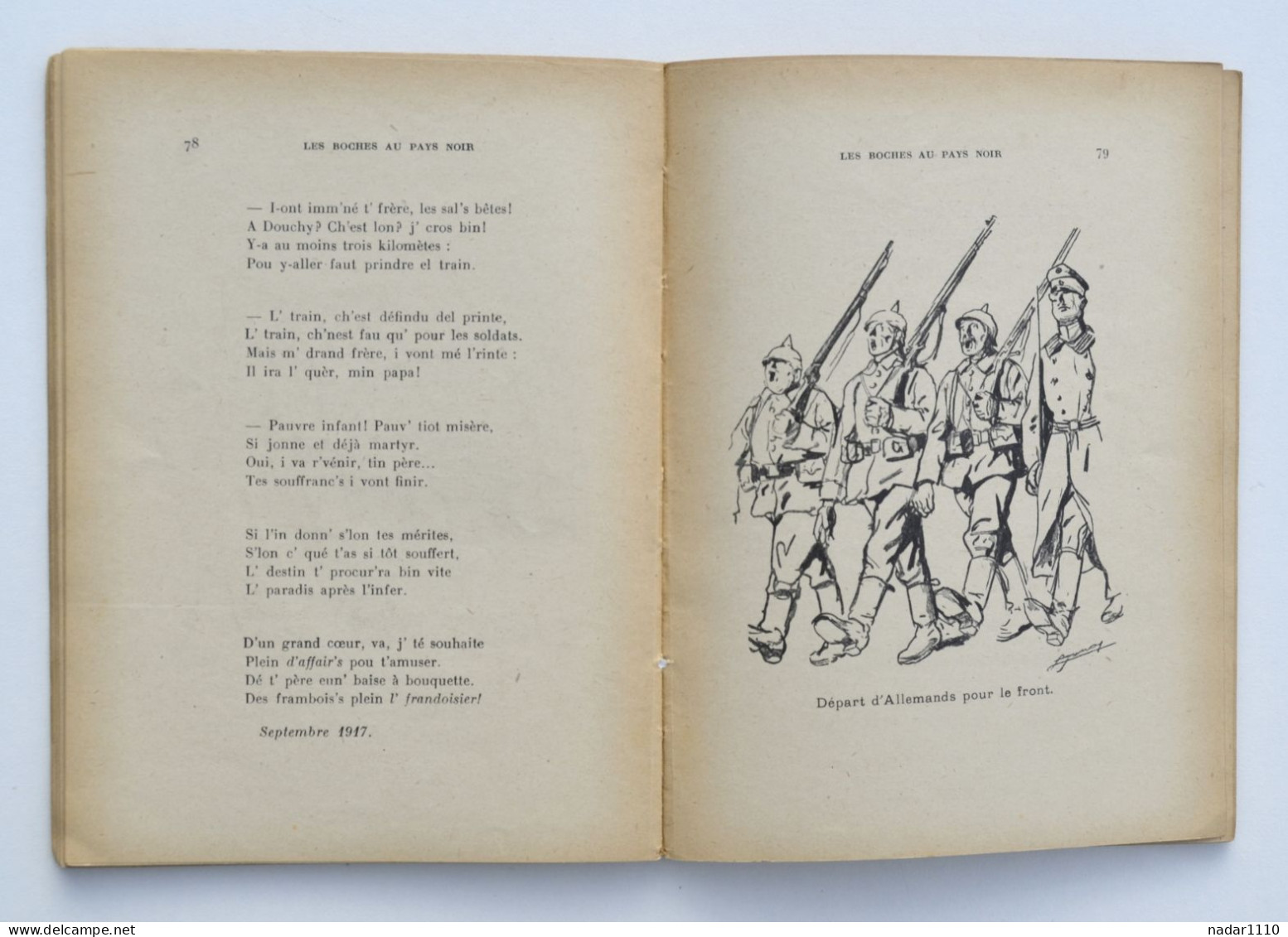 Guerre 14-18 : Les Boches au Pays Noir - Jules Mousseron - Poésies patoises - Denain, 1920