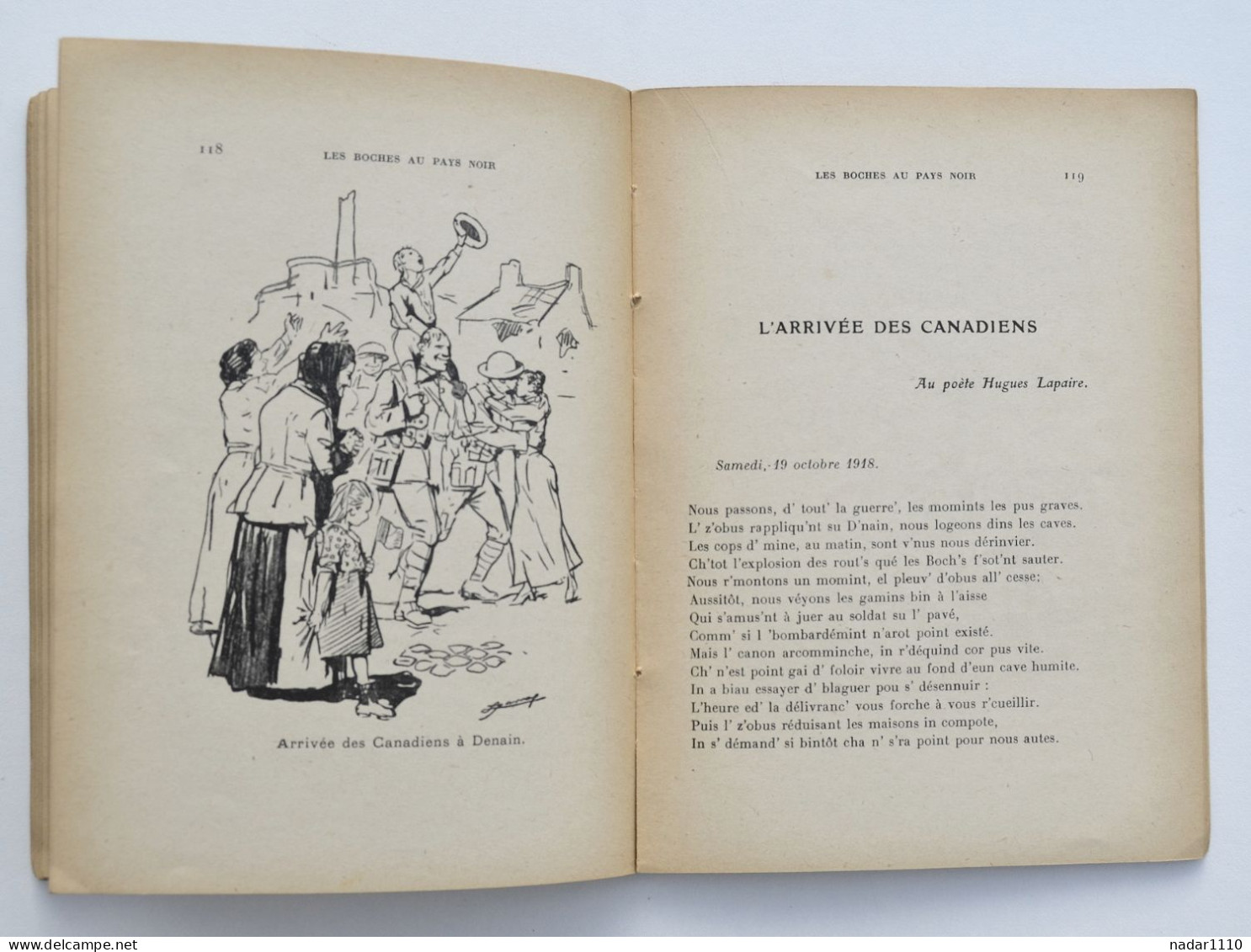 Guerre 14-18 : Les Boches au Pays Noir - Jules Mousseron - Poésies patoises - Denain, 1920