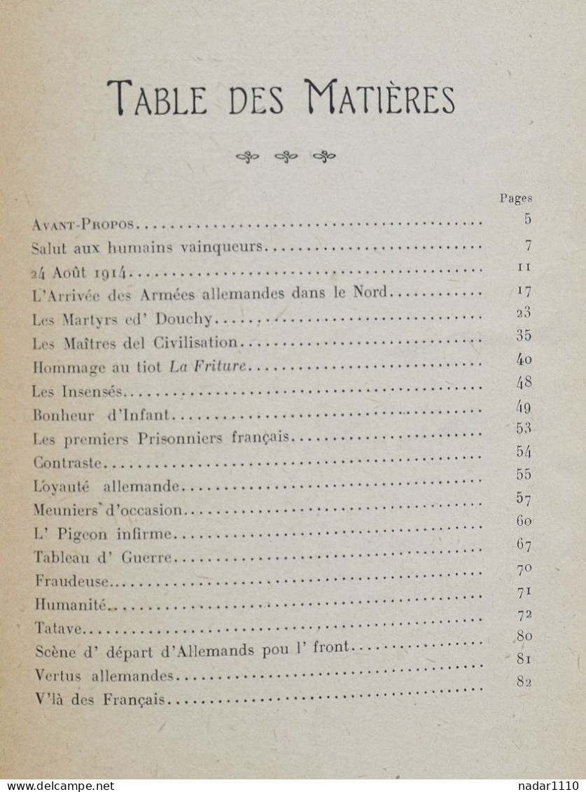 Guerre 14-18 : Les Boches au Pays Noir - Jules Mousseron - Poésies patoises - Denain, 1920