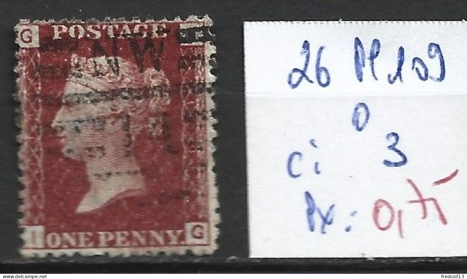 GRANDE-BRETAGNE 26 Planche 109 Oblitéré  Côte 3 € - Used Stamps