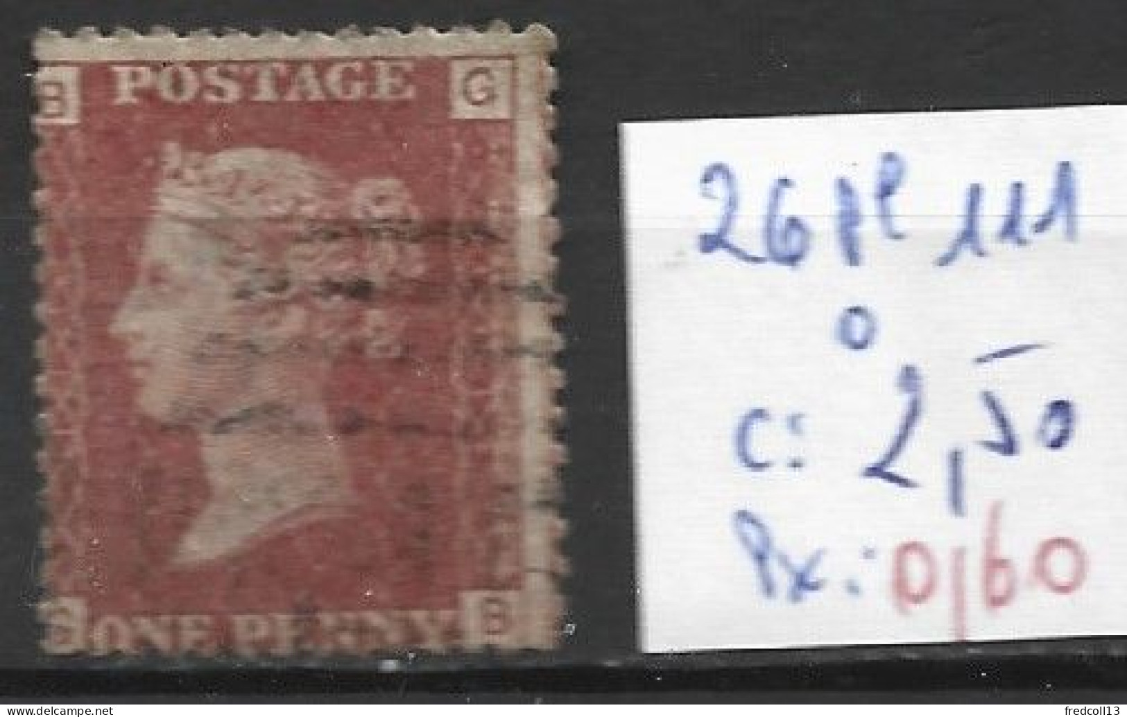 GRANDE-BRETAGNE 26 Planche 111 Oblitéré  Côte 2.50 € - Used Stamps