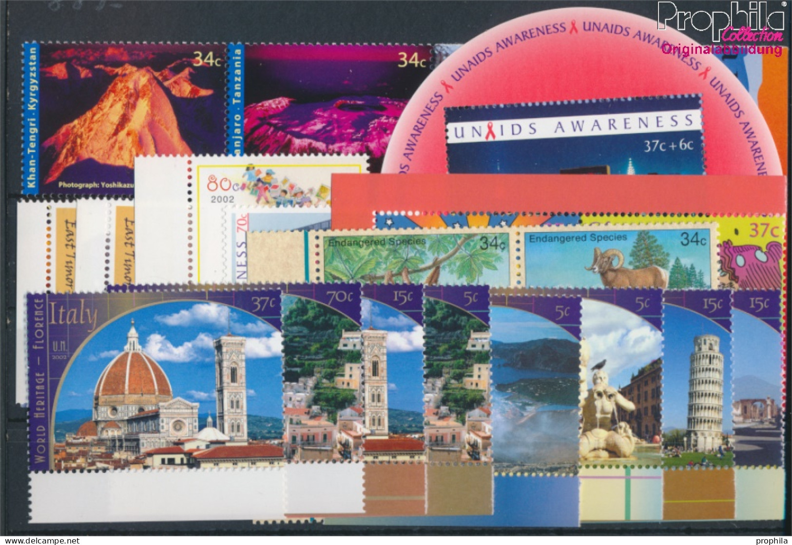 UNO - New York Postfrisch Freimarke 2002 AIDS, Fauna, Berge, Italien U.a.  (10325907 - Unused Stamps