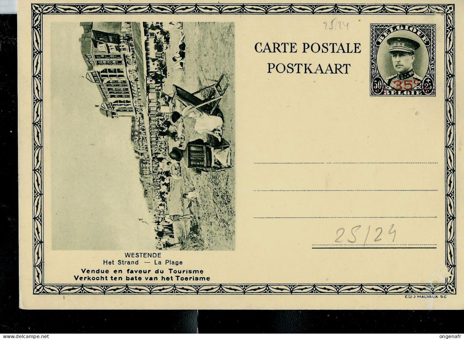 Carte Illustrée Neuve N° 25. Vue : 24. WESTENDE - La Plage - Postkarten 1934-1951