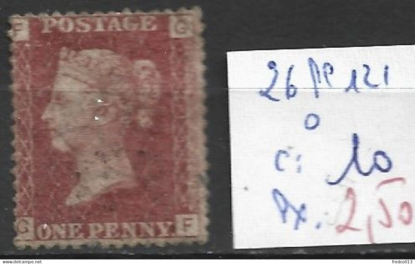 GRANDE-BRETAGNE 26 Planche 121 Oblitéré  Côte 10 € - Used Stamps