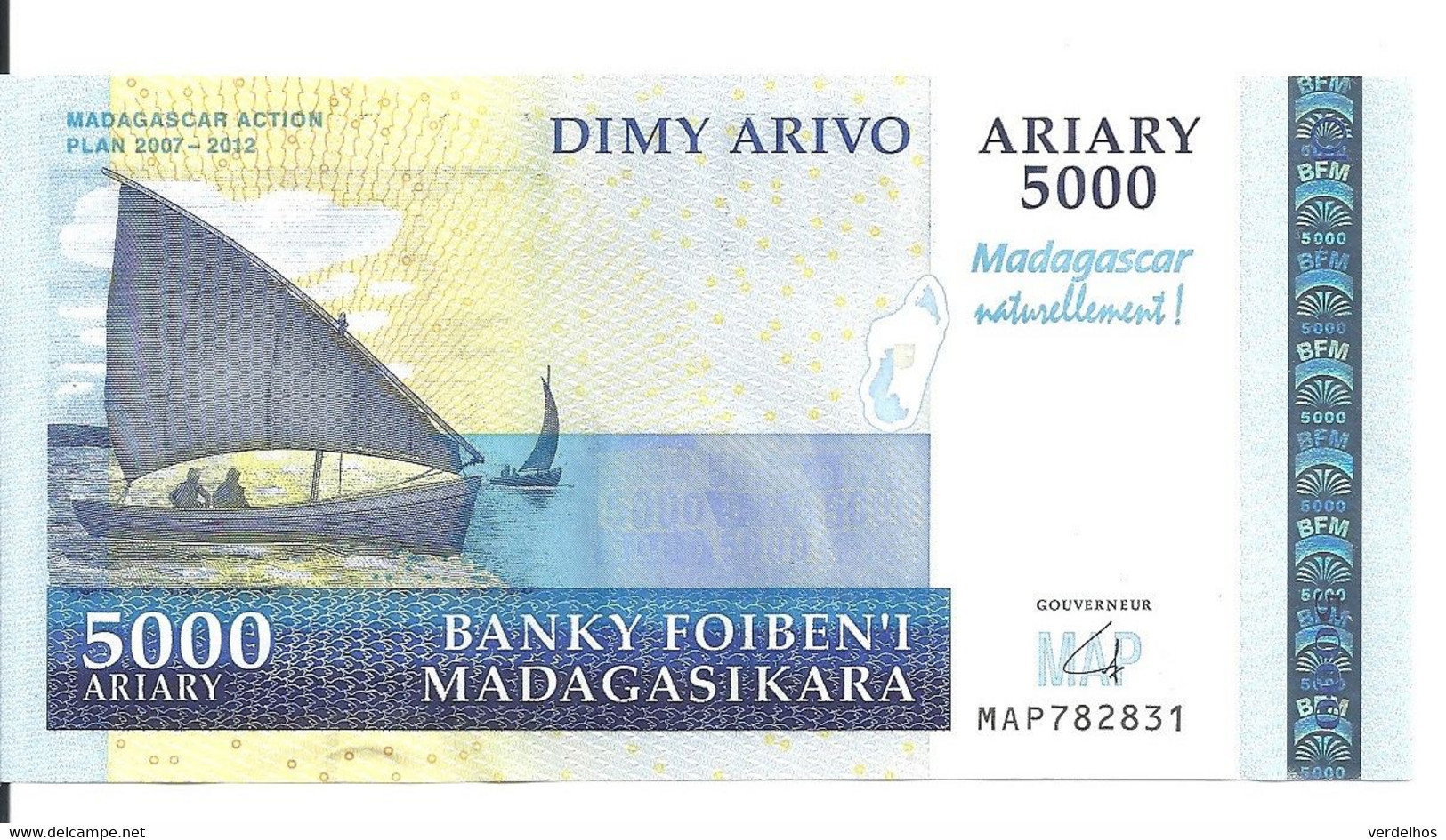 MADAGASCAR  5000 FRANCS ND2008 UNC P 94 - Madagascar