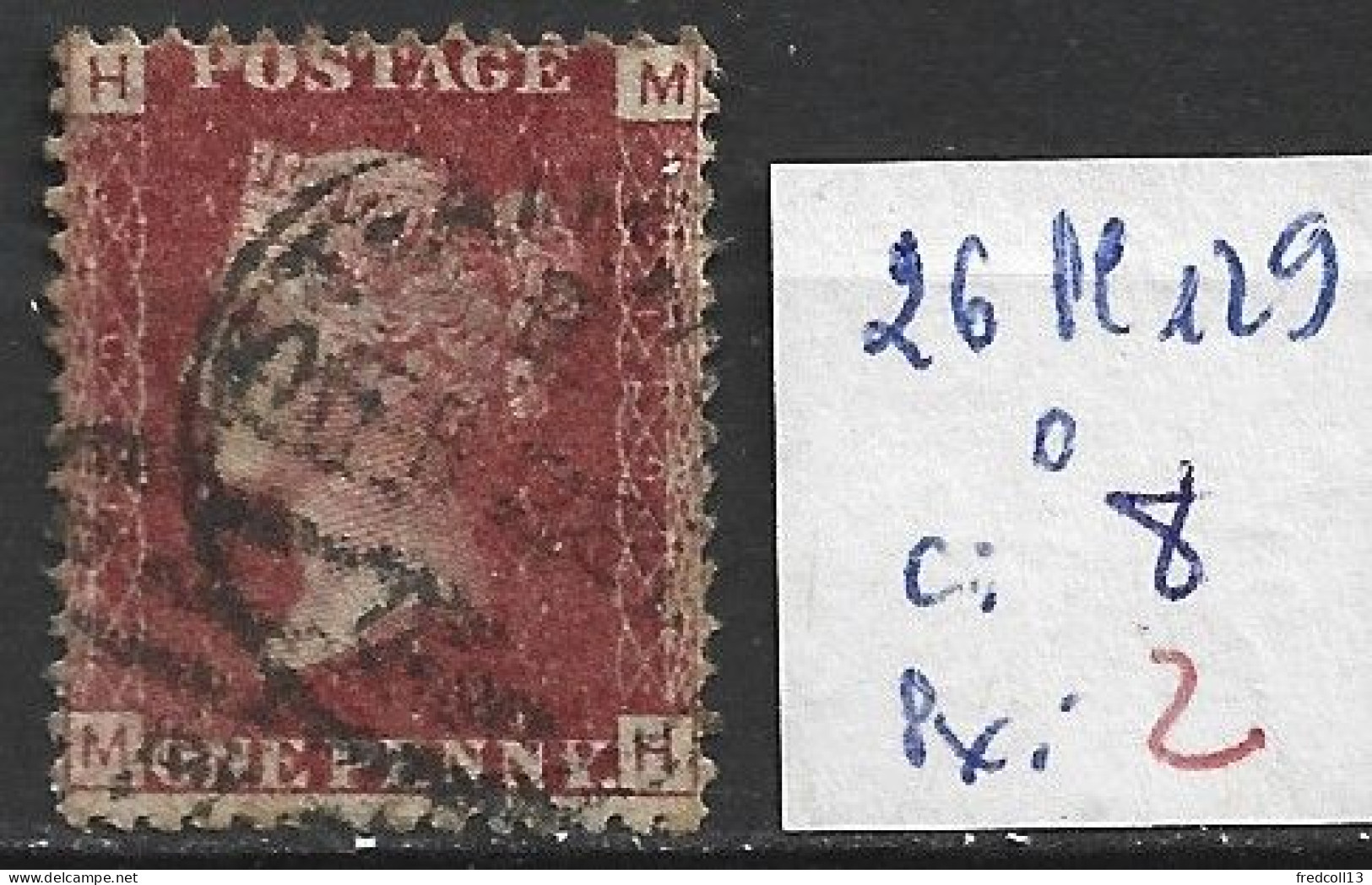 GRANDE-BRETAGNE 26 Planche 129 Oblitéré  Côte 8 € - Used Stamps