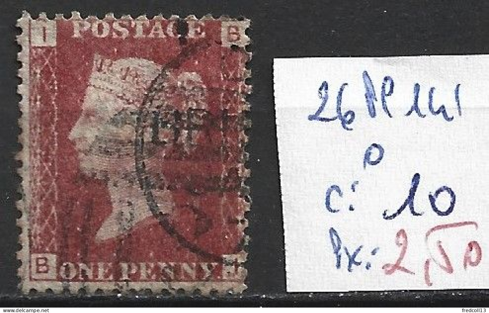 GRANDE-BRETAGNE 26 Planche 141 Oblitéré  Côte 10 € - Used Stamps